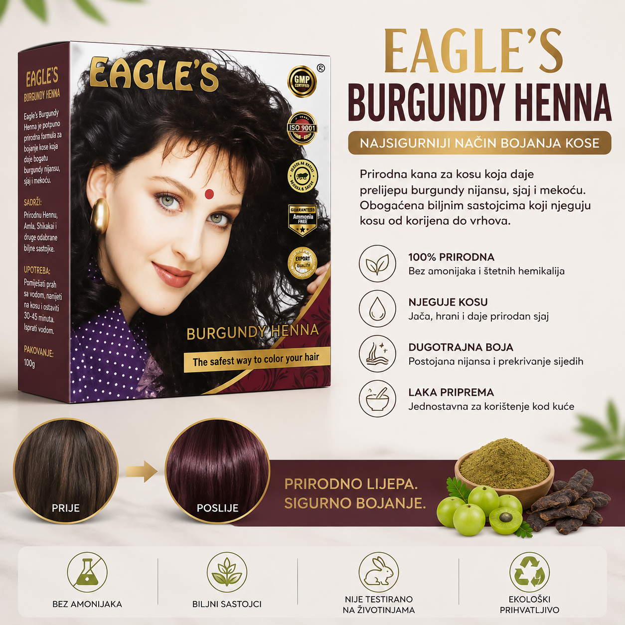 Kana za kosu BURGUNDY